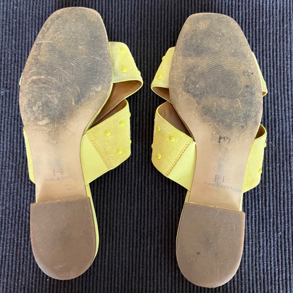 Two (2) pair Halston summer slide sandals - leather suede - Picture 10 of 10